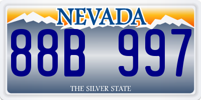NV license plate 88B997