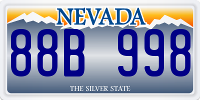 NV license plate 88B998
