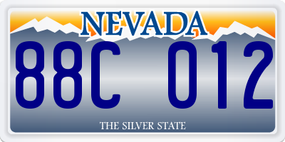 NV license plate 88C012