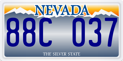 NV license plate 88C037