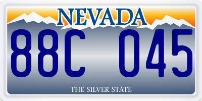 NV license plate 88C045