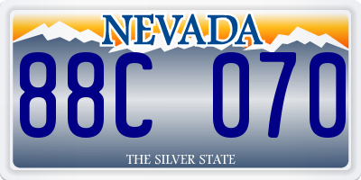 NV license plate 88C070