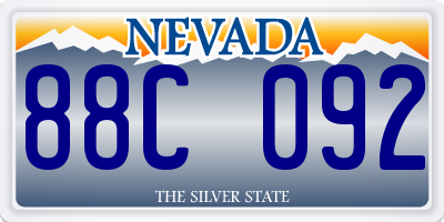 NV license plate 88C092