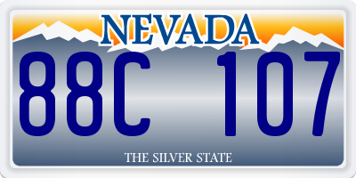 NV license plate 88C107