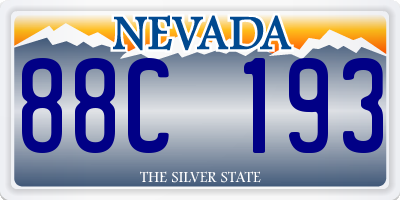 NV license plate 88C193