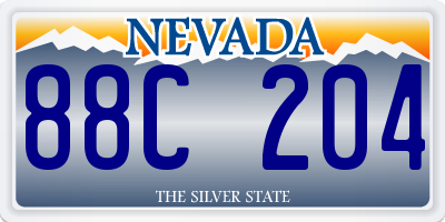 NV license plate 88C204