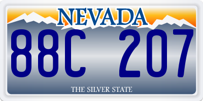 NV license plate 88C207