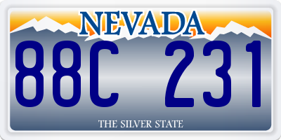 NV license plate 88C231