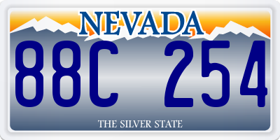 NV license plate 88C254