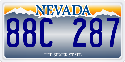 NV license plate 88C287