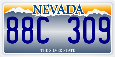 NV license plate 88C309