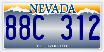 NV license plate 88C312