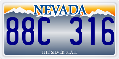 NV license plate 88C316