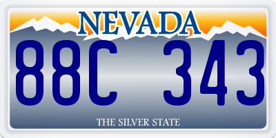 NV license plate 88C343