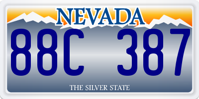 NV license plate 88C387