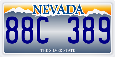 NV license plate 88C389