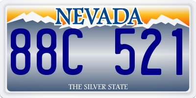 NV license plate 88C521