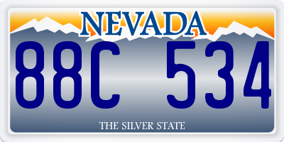 NV license plate 88C534