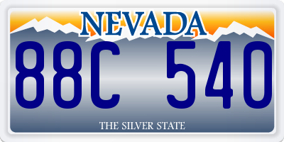 NV license plate 88C540