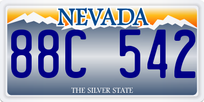 NV license plate 88C542