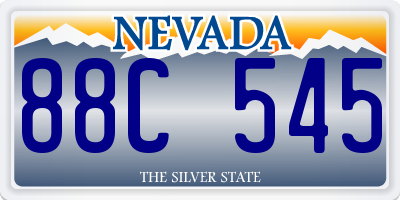 NV license plate 88C545