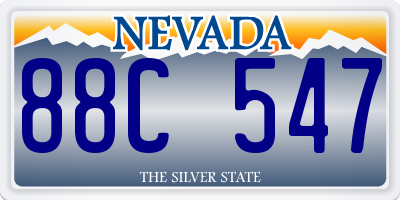 NV license plate 88C547