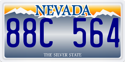 NV license plate 88C564