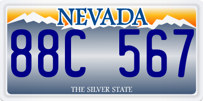 NV license plate 88C567