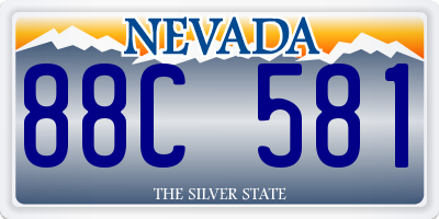 NV license plate 88C581