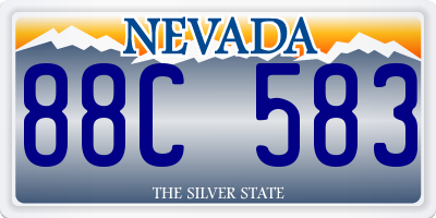 NV license plate 88C583