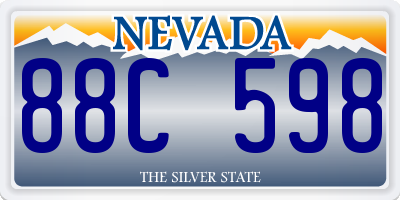 NV license plate 88C598