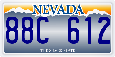 NV license plate 88C612