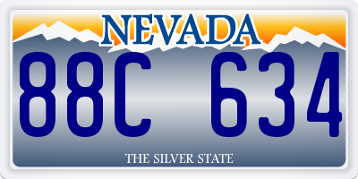 NV license plate 88C634