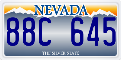 NV license plate 88C645