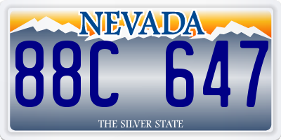 NV license plate 88C647