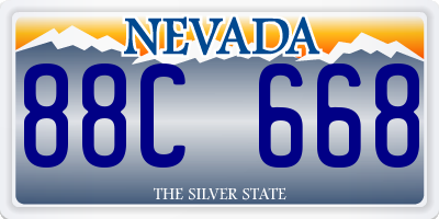 NV license plate 88C668