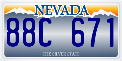 NV license plate 88C671