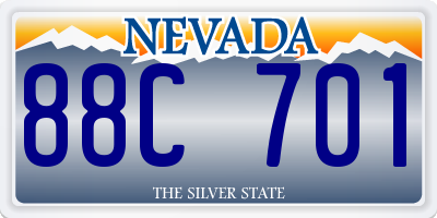 NV license plate 88C701