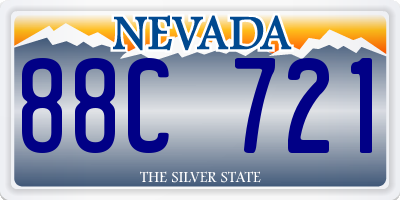 NV license plate 88C721