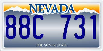 NV license plate 88C731