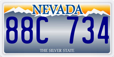 NV license plate 88C734