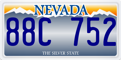 NV license plate 88C752