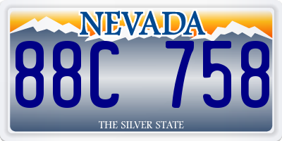 NV license plate 88C758