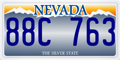 NV license plate 88C763