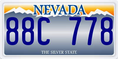 NV license plate 88C778