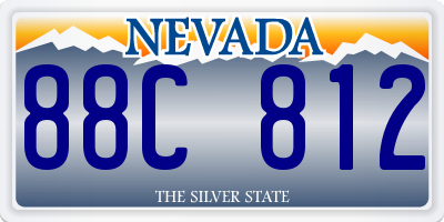 NV license plate 88C812