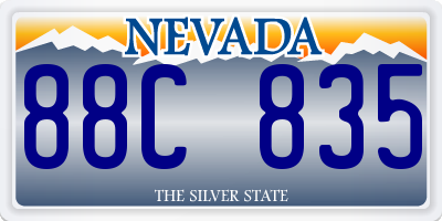 NV license plate 88C835