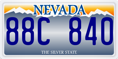 NV license plate 88C840