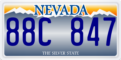 NV license plate 88C847