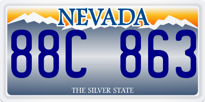 NV license plate 88C863